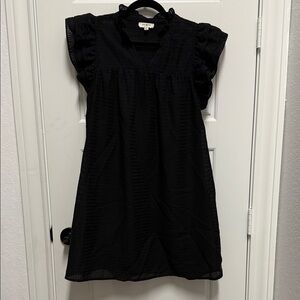 Umgee Black Textured Mini Dress